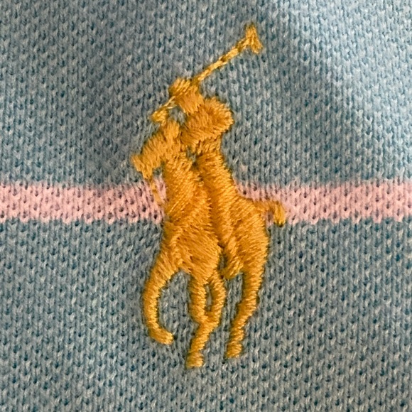 Ralph Lauren Sport Polo Shirt Top Womenswear Blue White Size Small - Picture 7 of 9